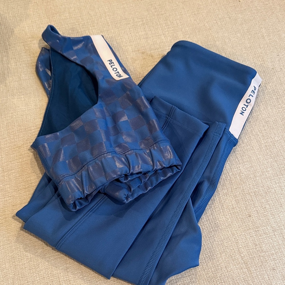 Peloton Blue Athletic Set - Sport Bra and Leggings
